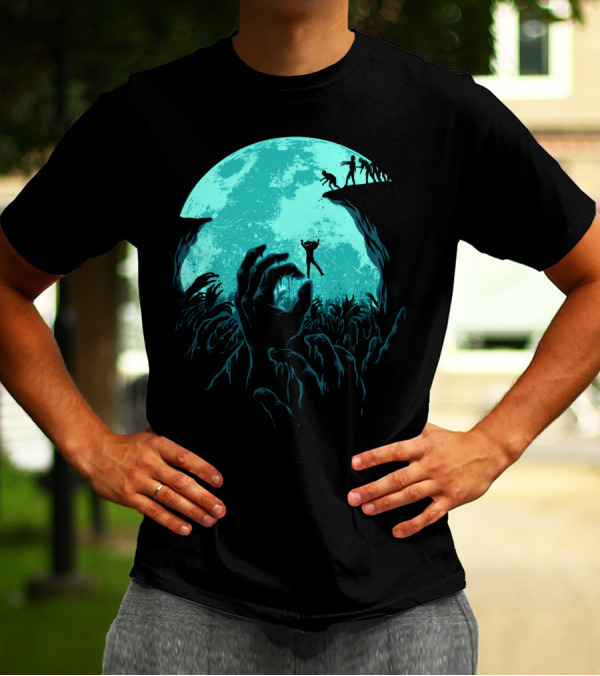 Sky Fall Moonlit Plunge Into Zombie Abyss T-Shirt