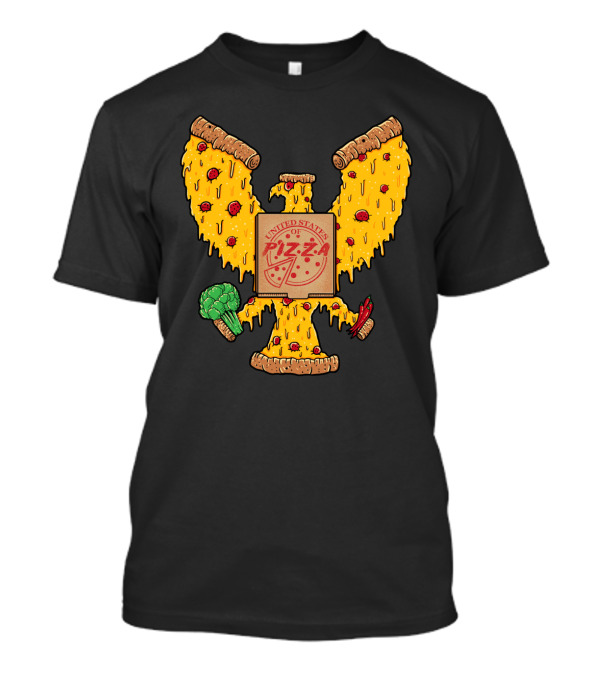 United States Of Pizza Eagle Emblem With Cheese, Pepperoni, Broccoli, And Peppers T-Shirt