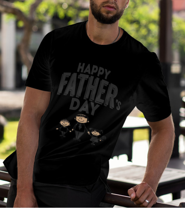 Happy Father's Day Best Dad With Kids Drawing T-Shirt