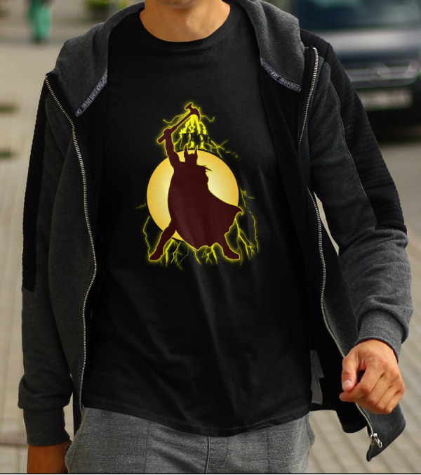 My Father Thor The Builder Hammer Lightning Silhouette Heroic T-Shirt