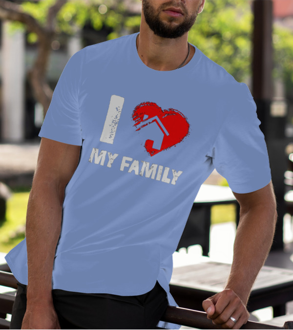 I Heart My Family With Mother Father House T-Shirt