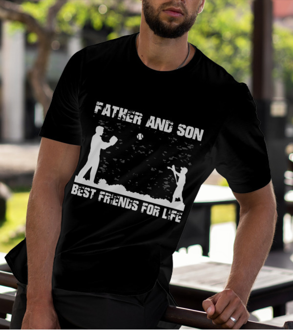 Father And Son Best Friends For Life Baseball Connection T-Shirt