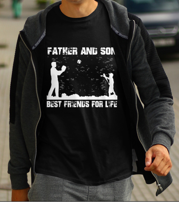 Father And Son Best Friends For Life Baseball Connection T-Shirt