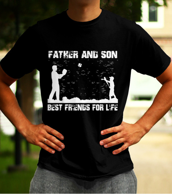 Father And Son Best Friends For Life Baseball Connection T-Shirt