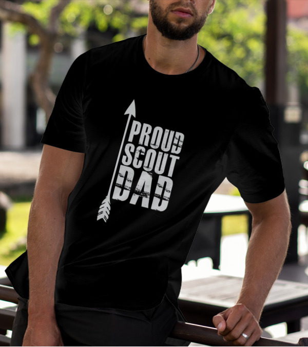 Proud Scout Dad Father Of Boy Girl Club Support Arrow T-Shirt