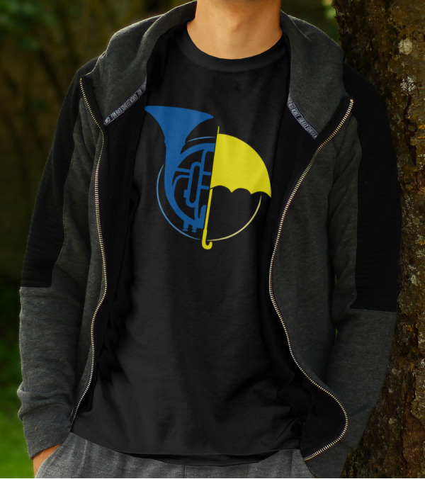 Blue French Horn Yellow Umbrella How I Met Your Mother Iconic Symbols T-Shirt
