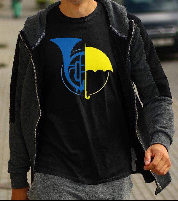 Blue French Horn Yellow Umbrella How I Met Your Mother Iconic Symbols T-Shirt