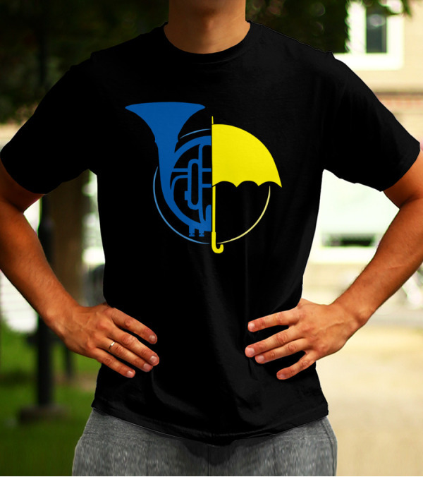Blue French Horn Yellow Umbrella How I Met Your Mother Iconic Symbols T-Shirt