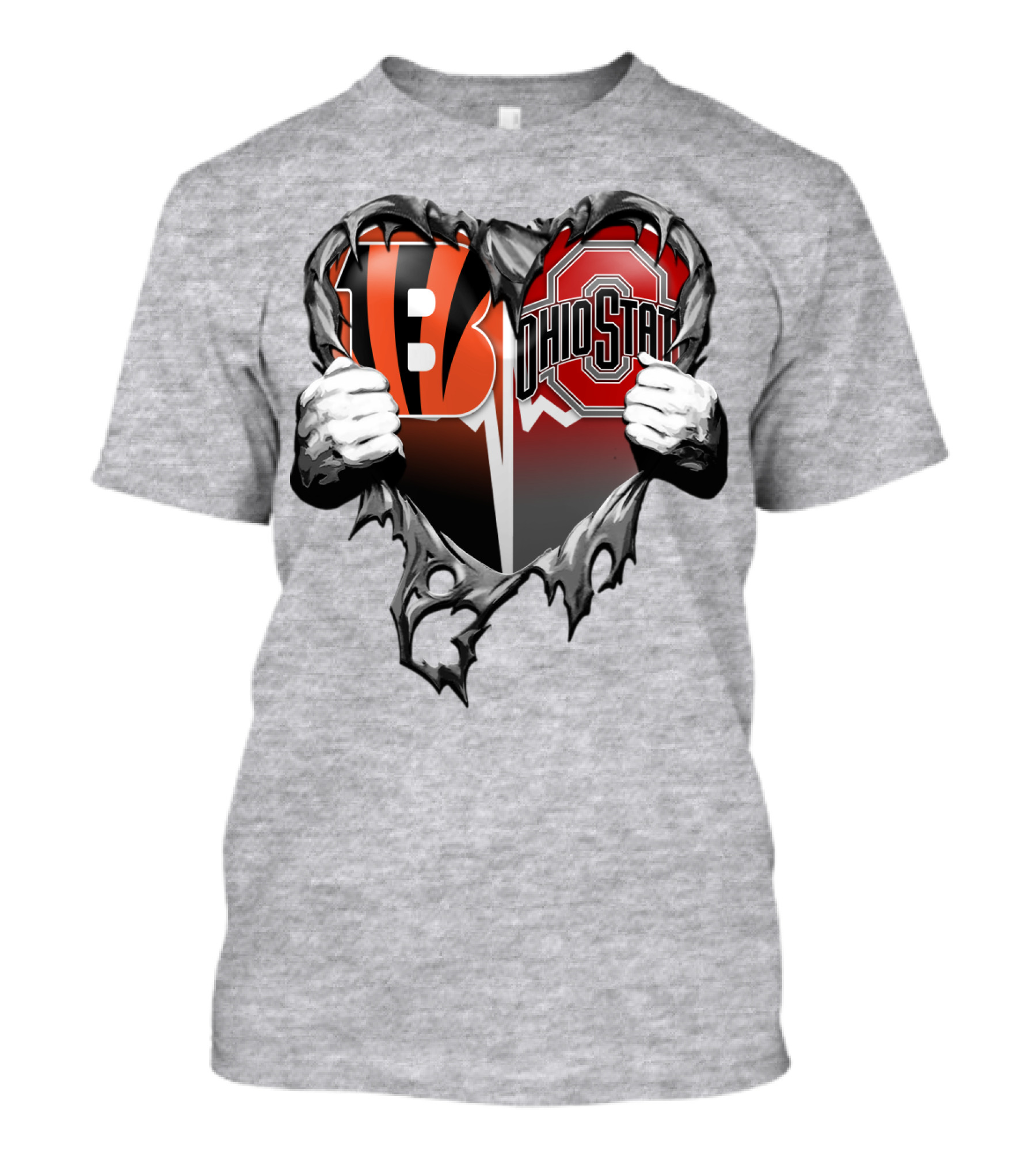 Bengals Ohio State Heart Rip Through T-Shirt