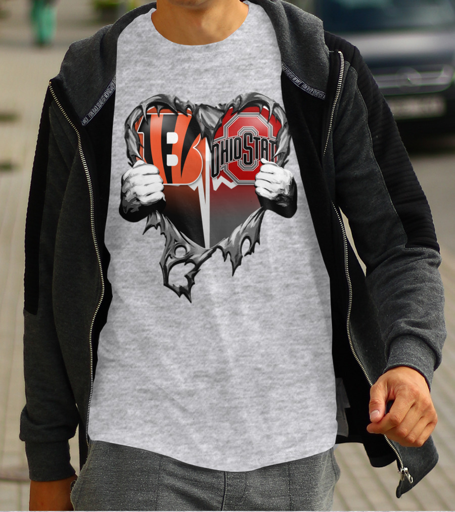 Bengals Ohio State Heart Rip Through T-Shirt