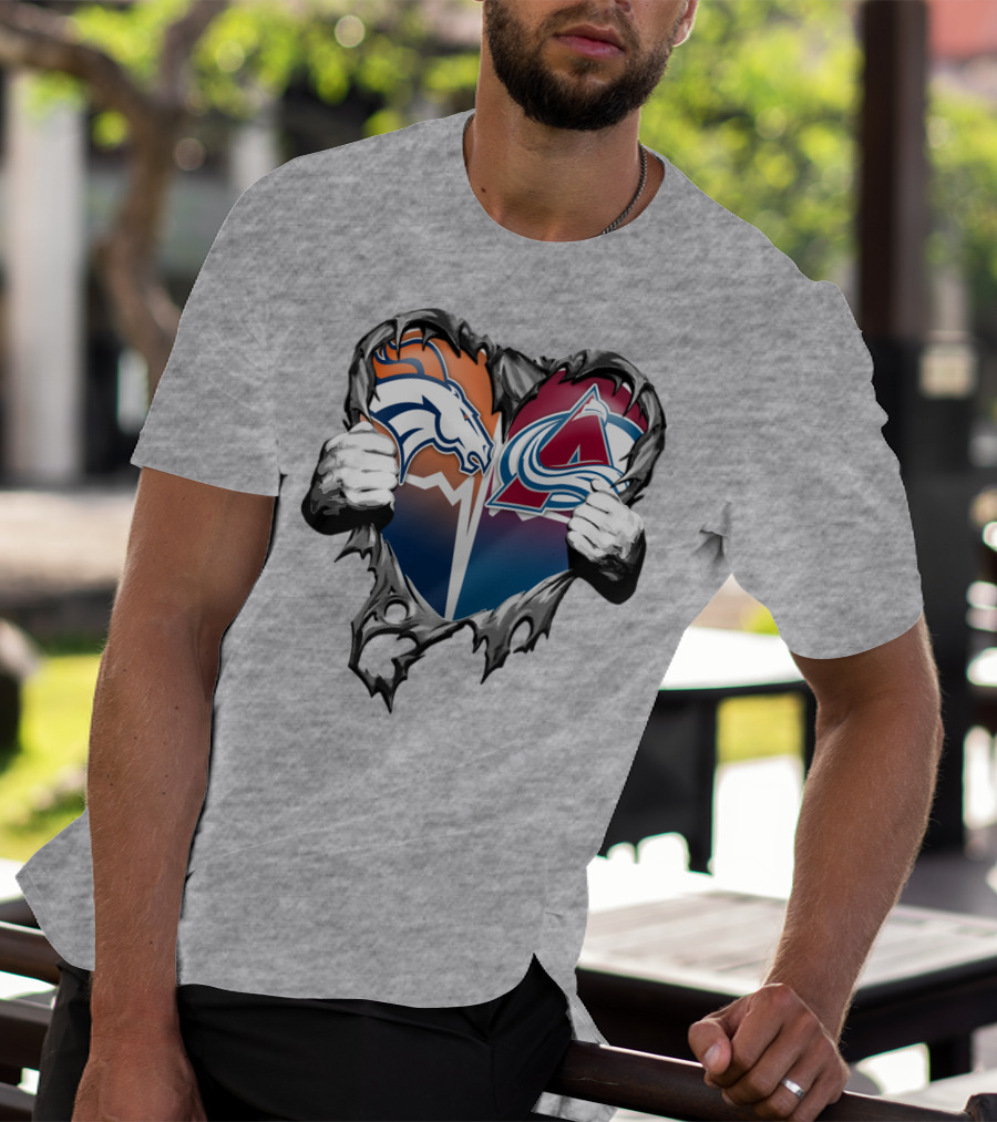 Broncos Avalanche Rip Heart T-Shirt