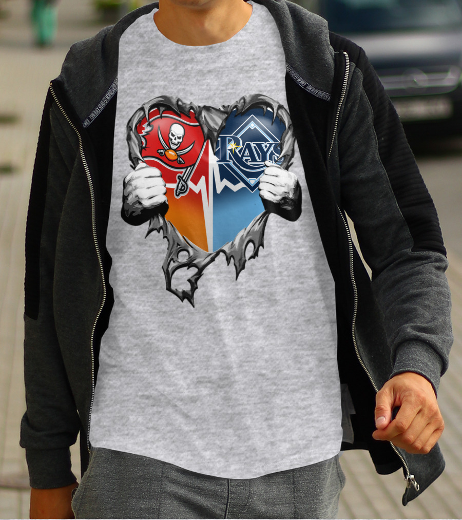 Tampa Bay Buccaneers Rays Heart T-Shirt