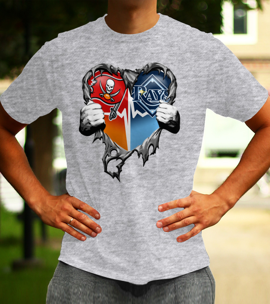 Tampa Bay Buccaneers Rays Heart T-Shirt