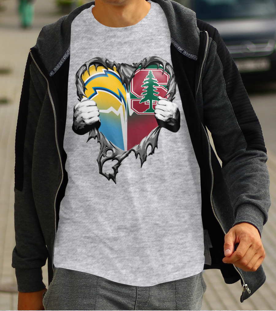 Los Angeles Chargers Stanford Tree Heart T-Shirt