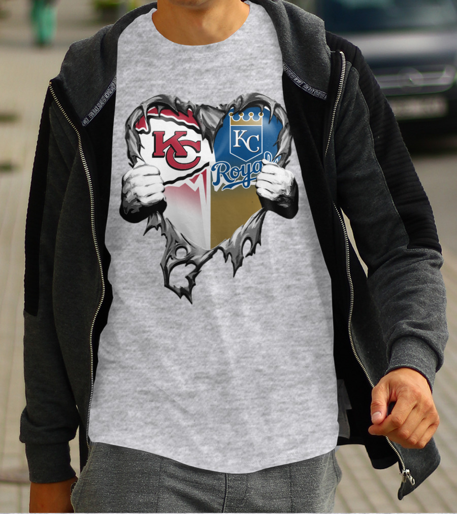 Kc Chiefs And Kc Royals Heart T-Shirt