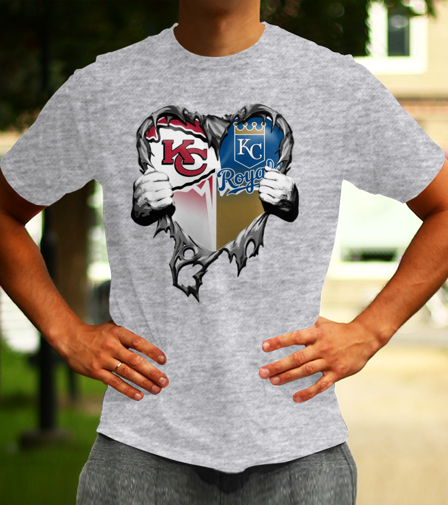 Kc Chiefs And Kc Royals Heart T-Shirt