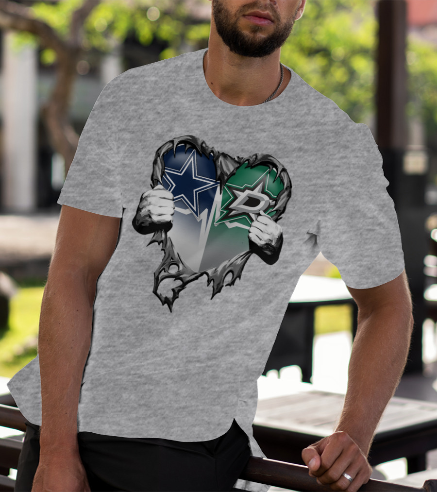 Dallas Cowboys Star Dallas Stars Logo Heart Hands Xatt044 T-Shirt