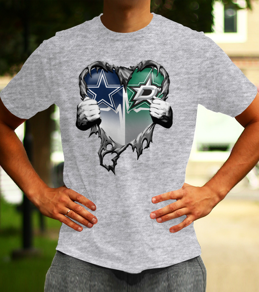 Dallas Cowboys Star Dallas Stars Logo Heart Hands Xatt044 T-Shirt