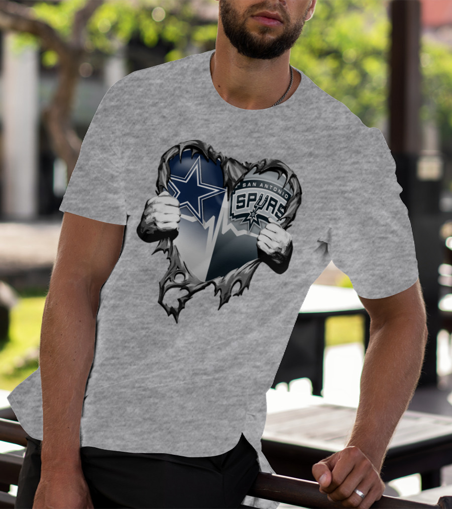 Dallas Cowboys San Antonio Spurs Heart T-Shirt