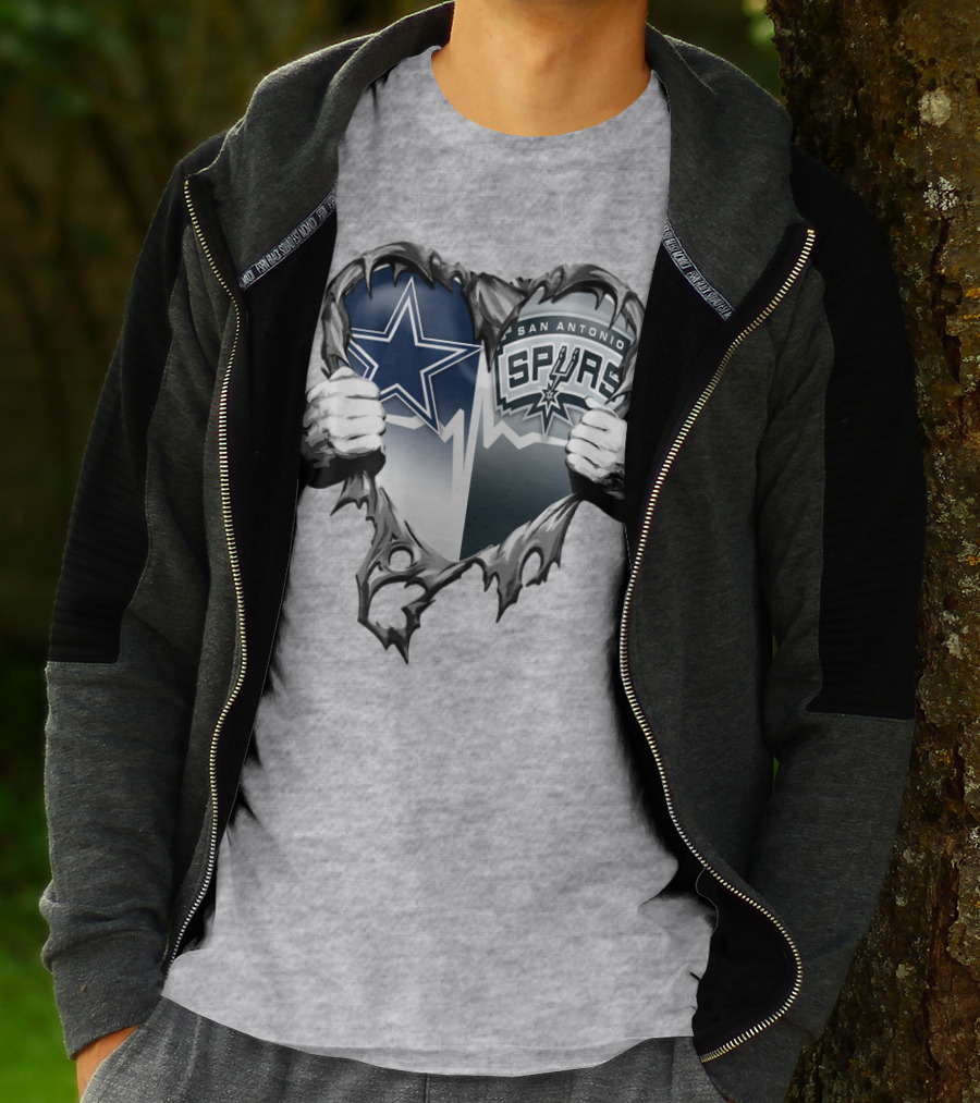 Dallas Cowboys San Antonio Spurs Heart T-Shirt