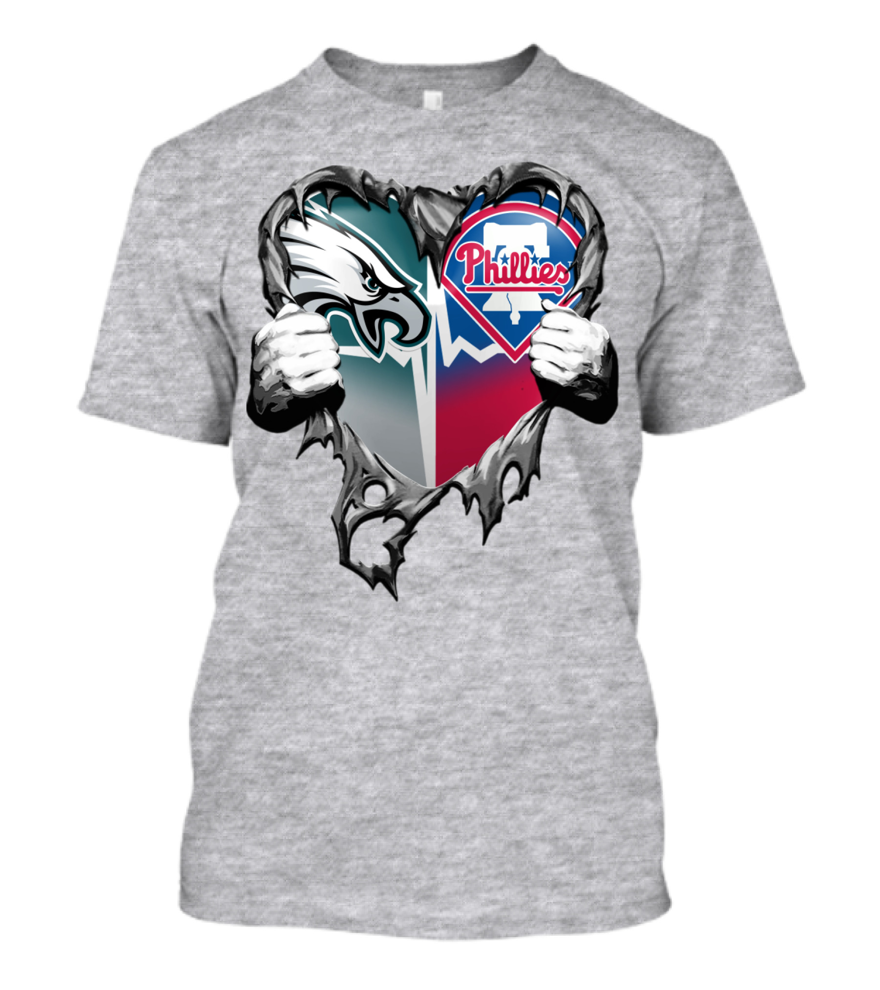 Eagles Phillies Heart Logo Blend T-Shirt