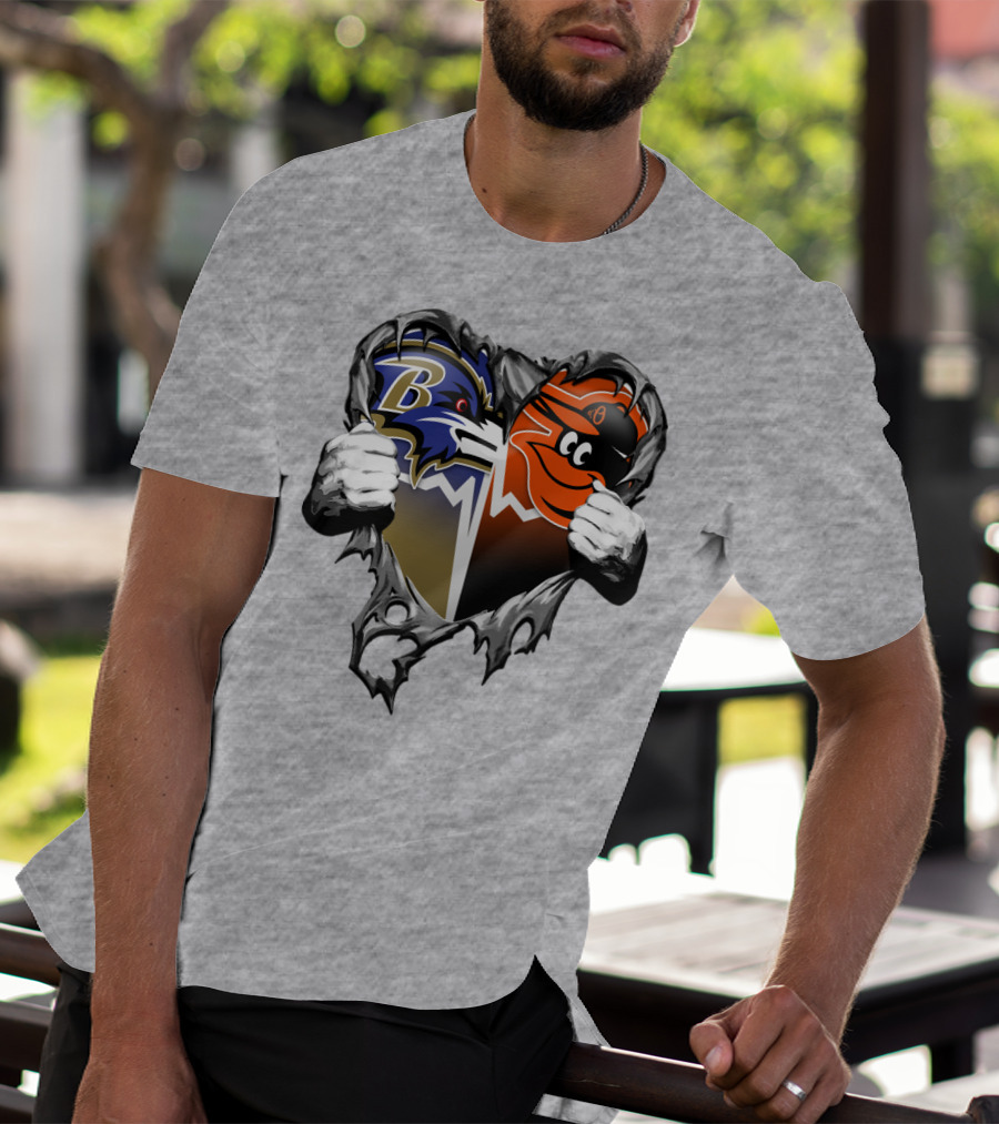 Baltimore Ravens Orioles Heart T-Shirt