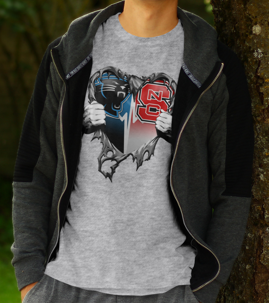 Carolina Panthers Nc State Heart T-Shirt