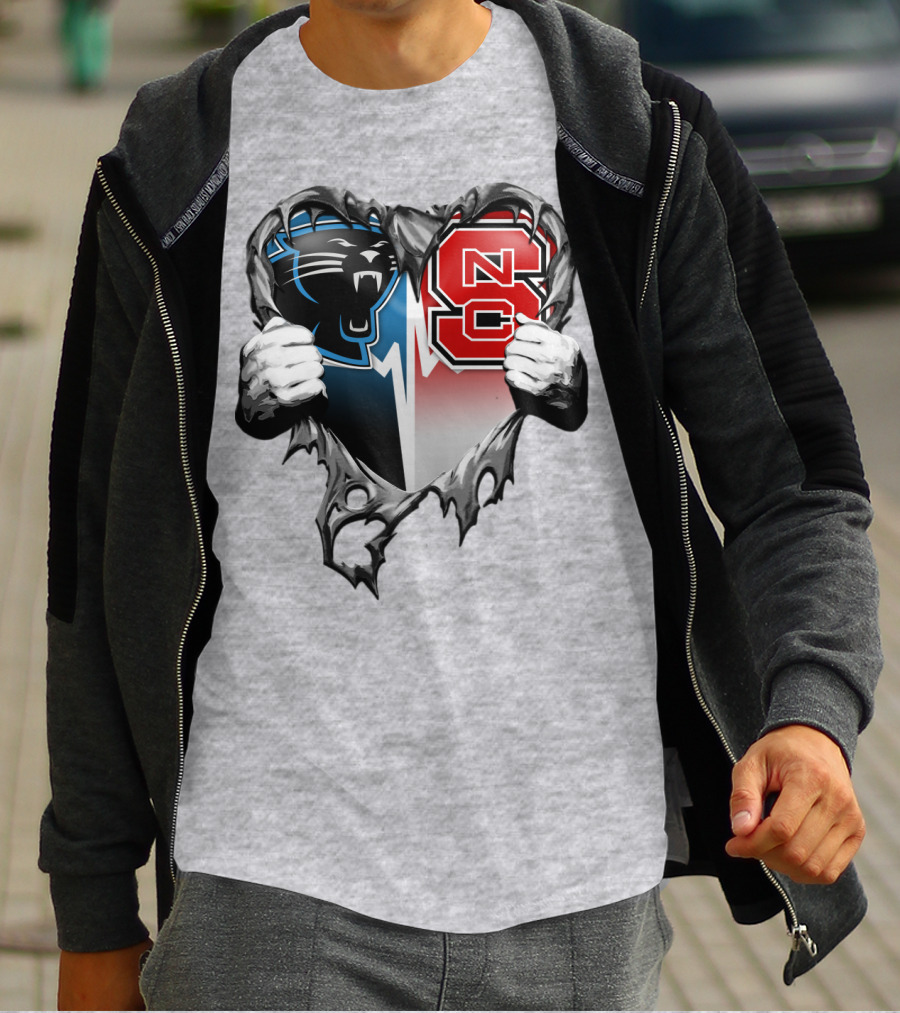 Carolina Panthers Nc State Heart T-Shirt
