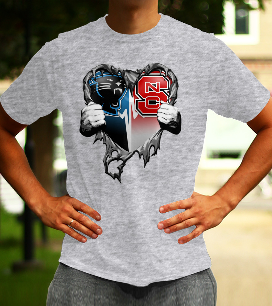 Carolina Panthers Nc State Heart T-Shirt