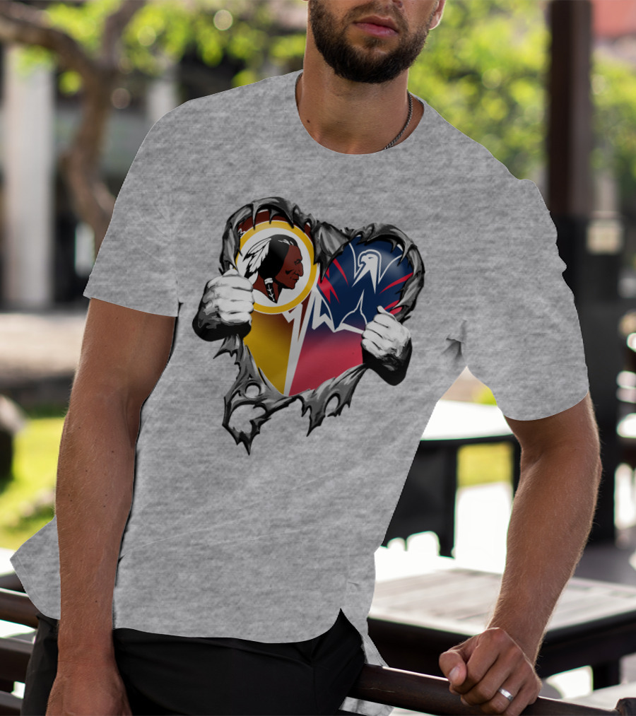 Washington Redskins Wizards Heart Logo Mashup T-Shirt