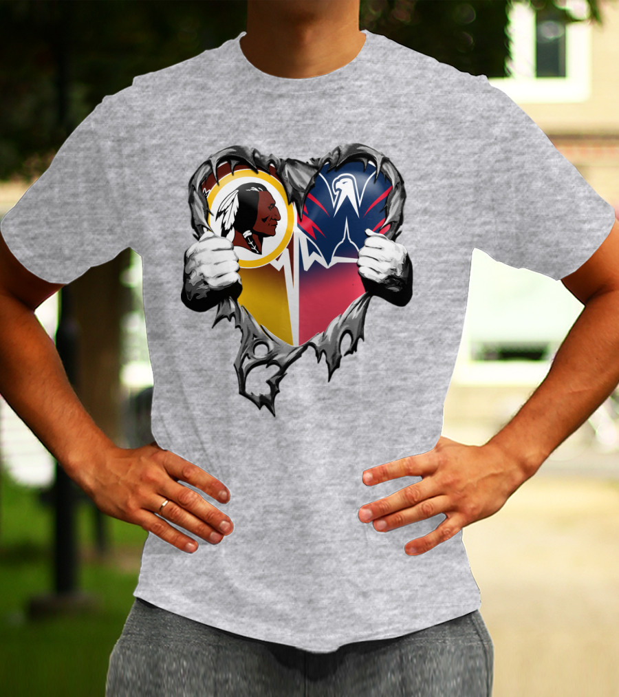 Washington Redskins Wizards Heart Logo Mashup T-Shirt