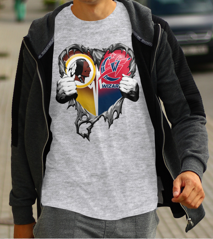 Washington Redskins Wizards Heart T-Shirt
