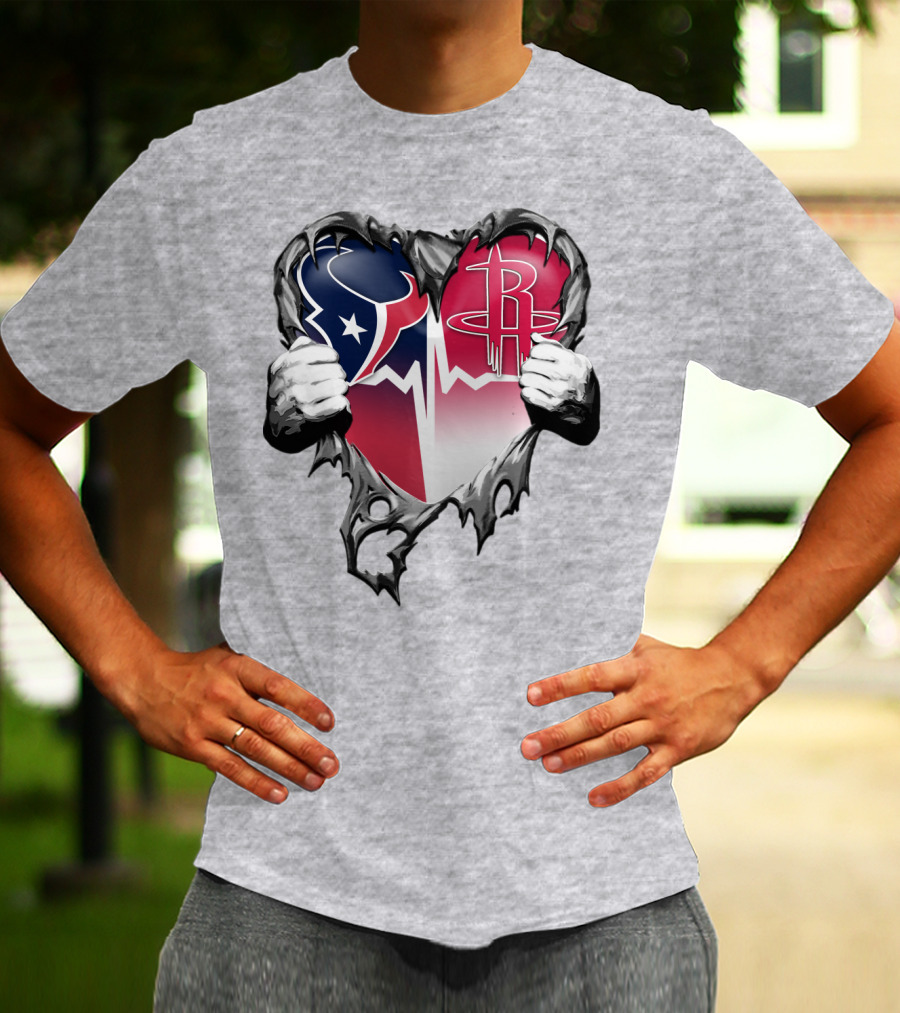 Texans Rockets Heartbeat Fusion Burst T-Shirt