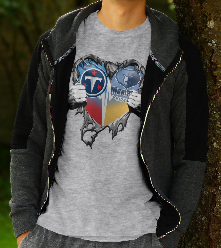 Titan Pride Grizzlies Heart Fusion T-Shirt