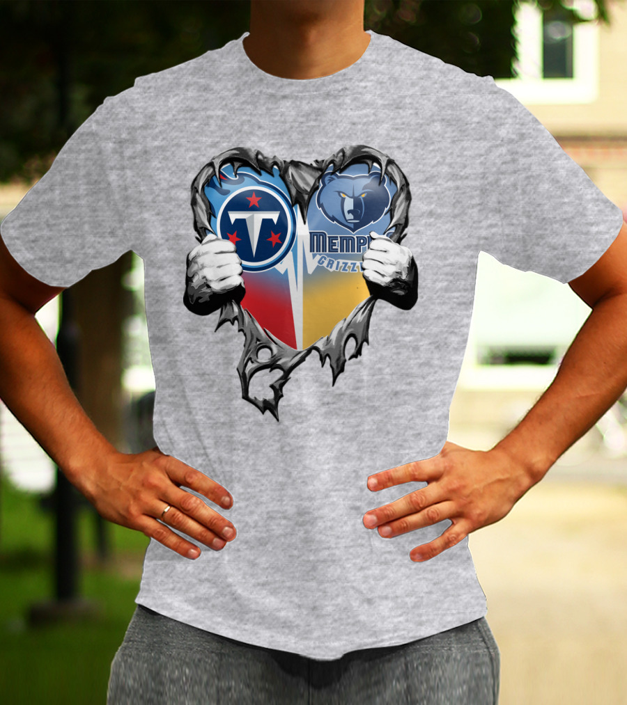 Titan Pride Grizzlies Heart Fusion T-Shirt