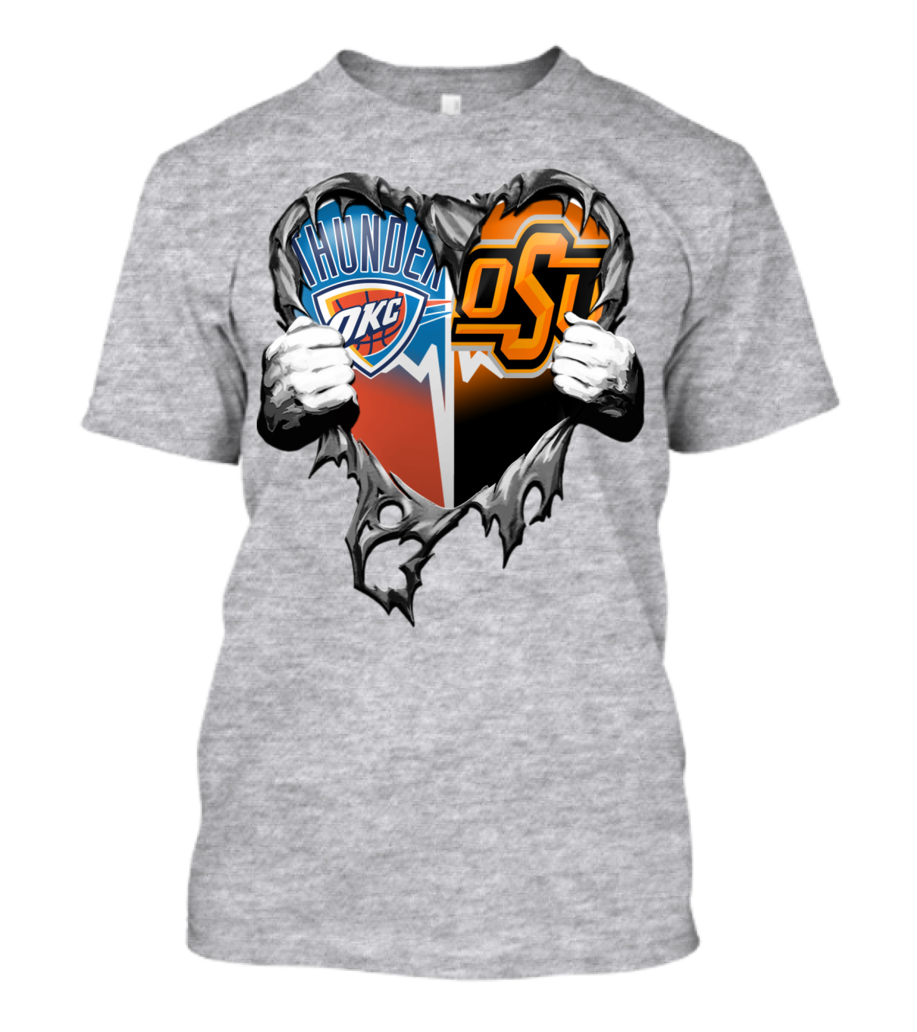 Okc Thunder Osu Cowboys Heart T-Shirt