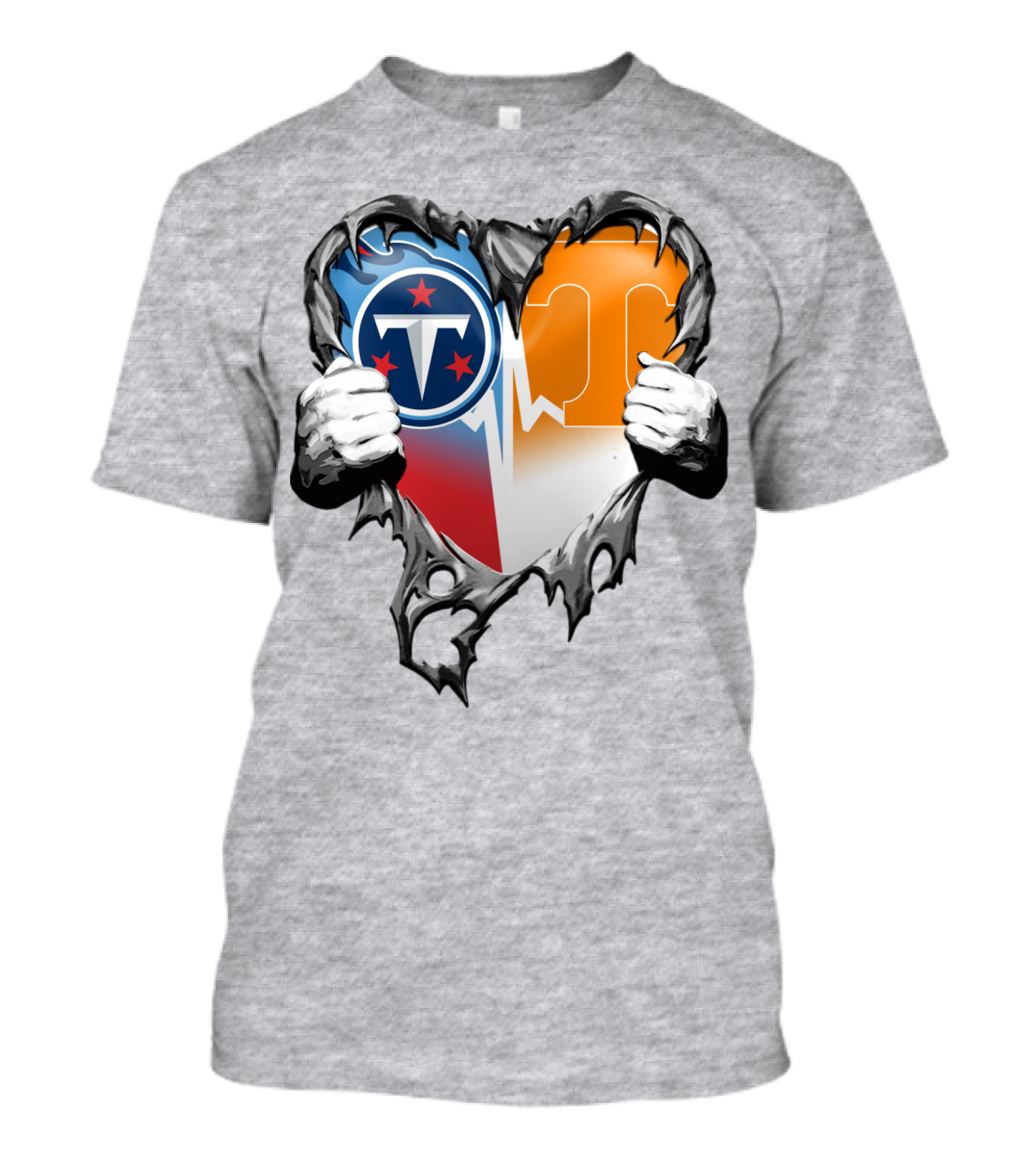 Tennessee Titans And Volunteers Heart T-Shirt