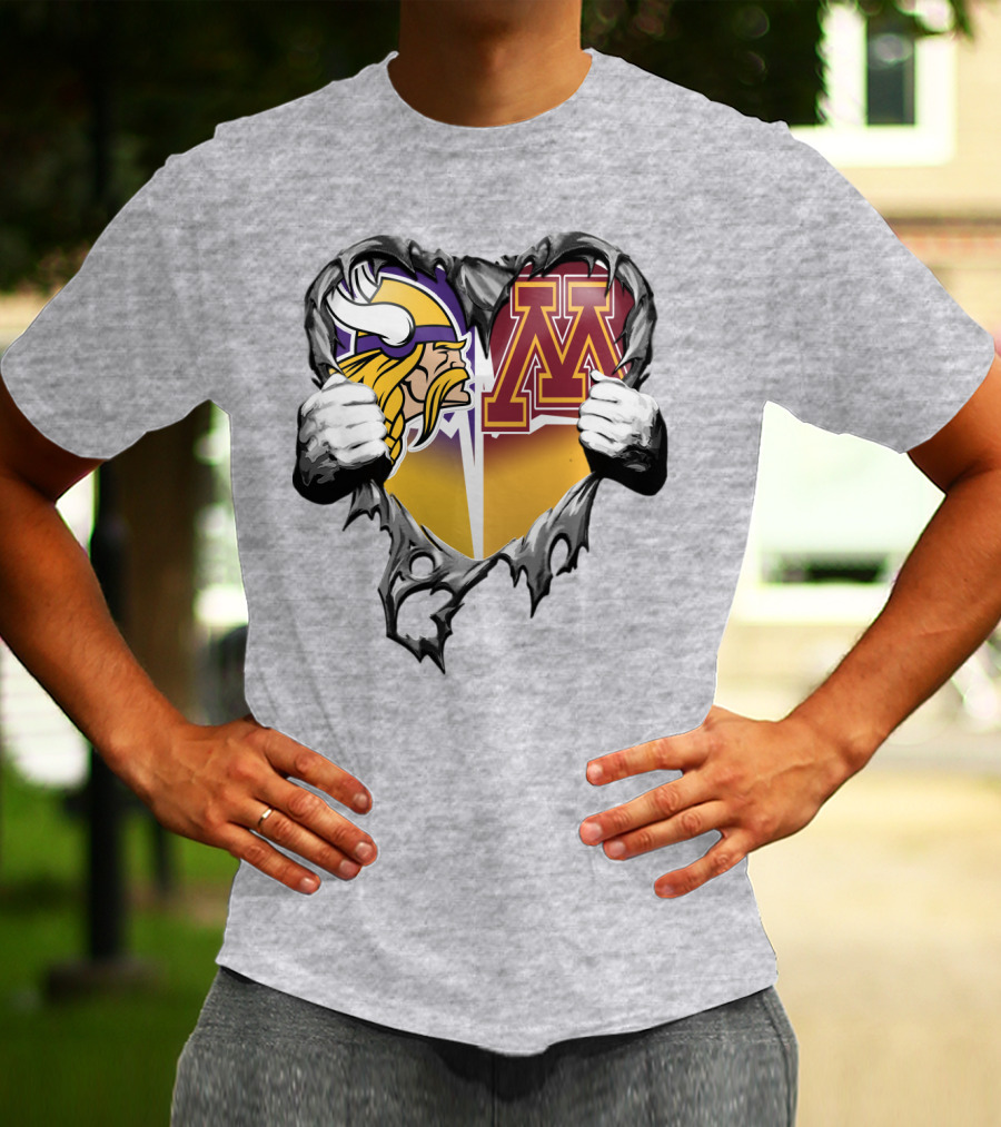 Vikings Minnesota Split Heart T-Shirt