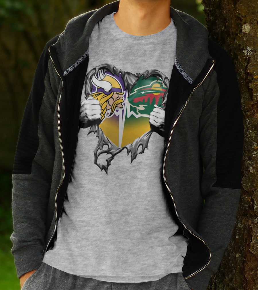 Minnesota Vikings Wild Heart Torn Concept T-Shirt