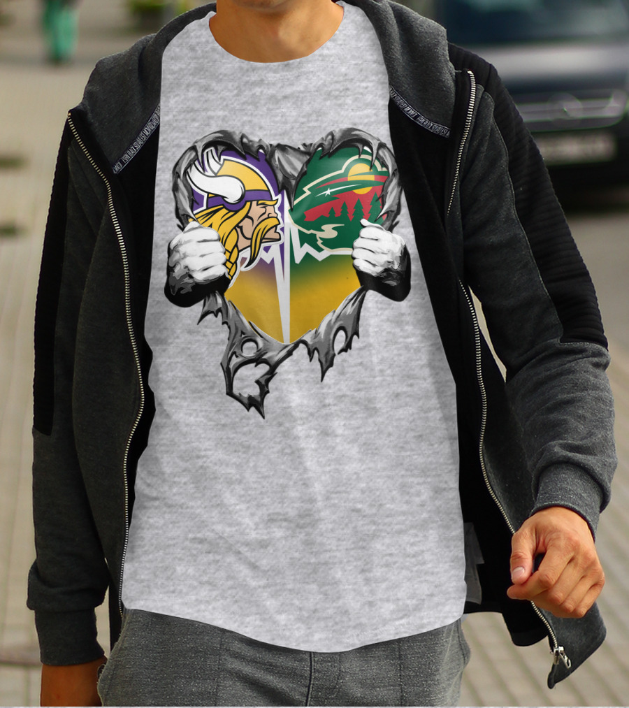 Minnesota Vikings Wild Heart Torn Concept T-Shirt