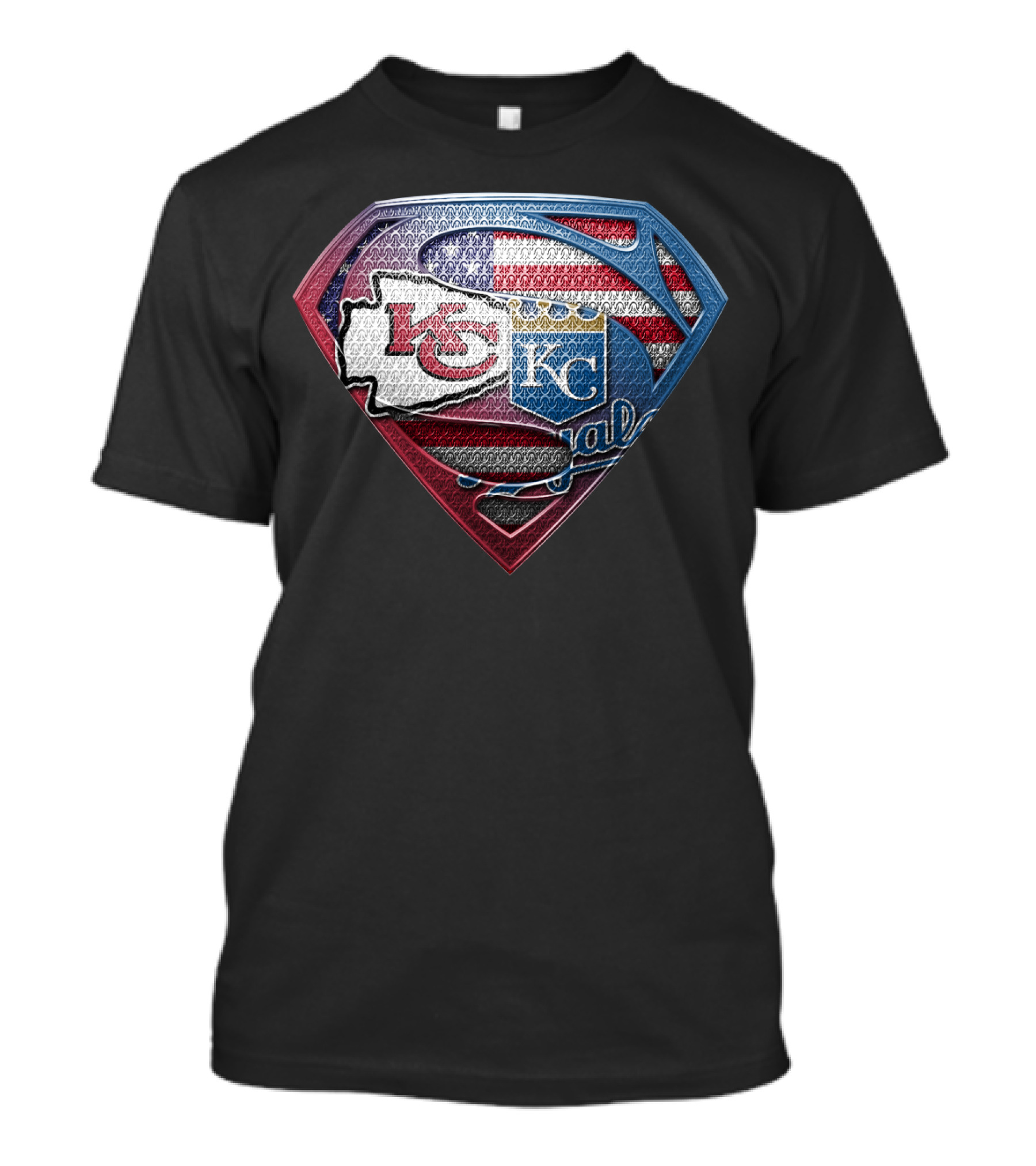 Kansas City Chiefs Royals Superman Usa Flag T-Shirt