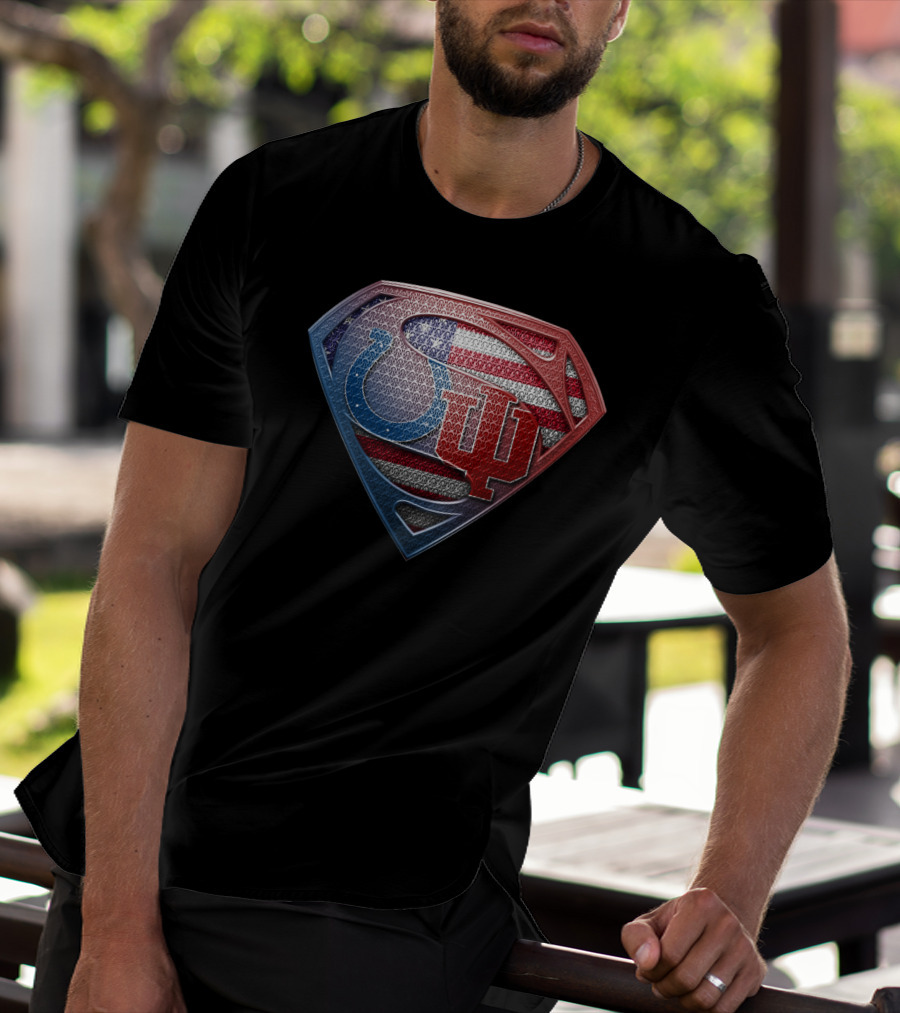 Colts Iu American Flag Superman Shield T-Shirt