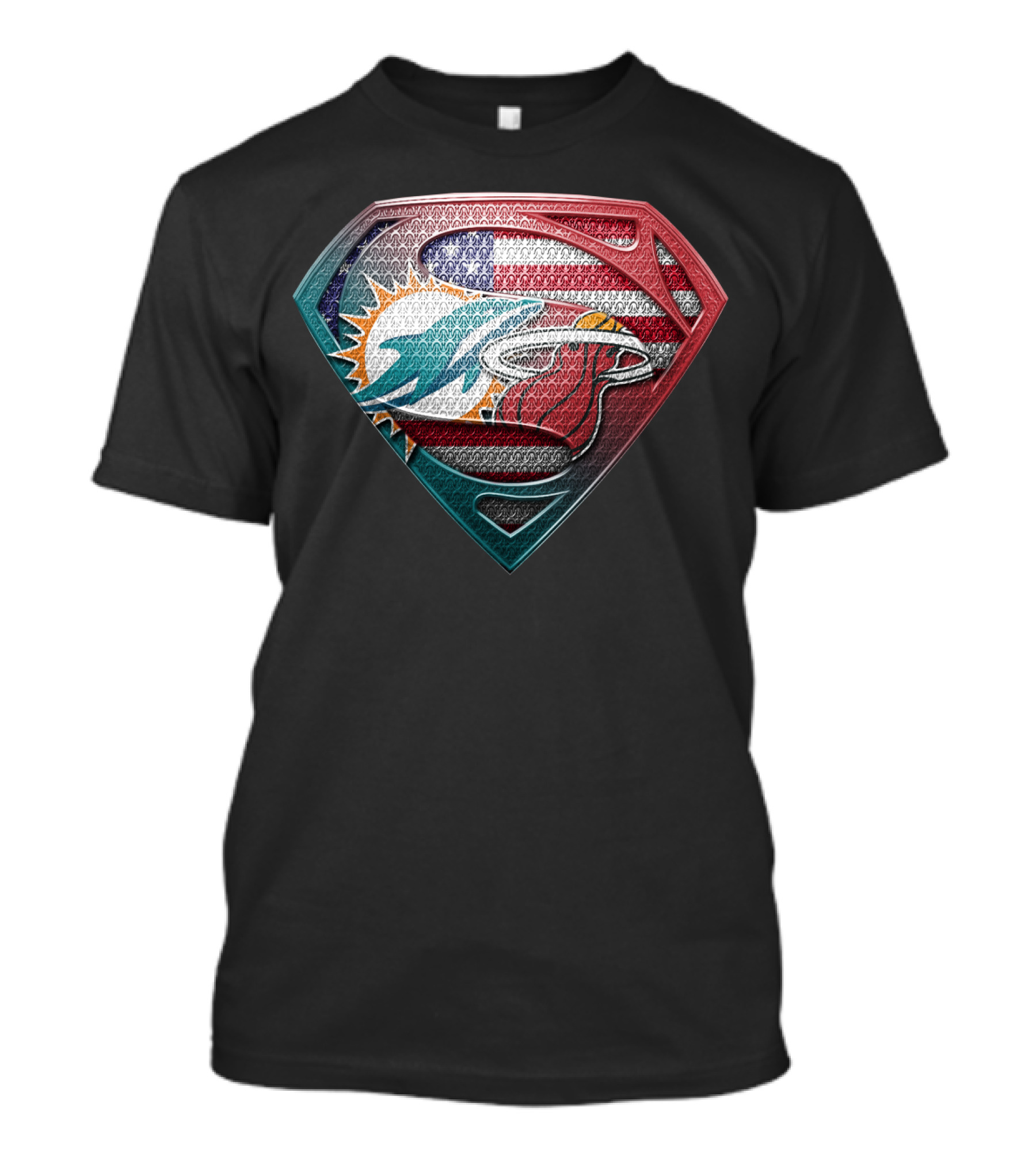 Superman Miami Dolphins American Flag T-Shirt