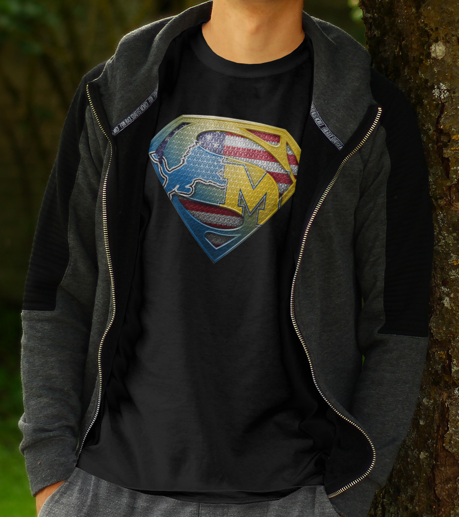 Superman Buffalo Michigan American Flag Logo Sspus077 T-Shirt