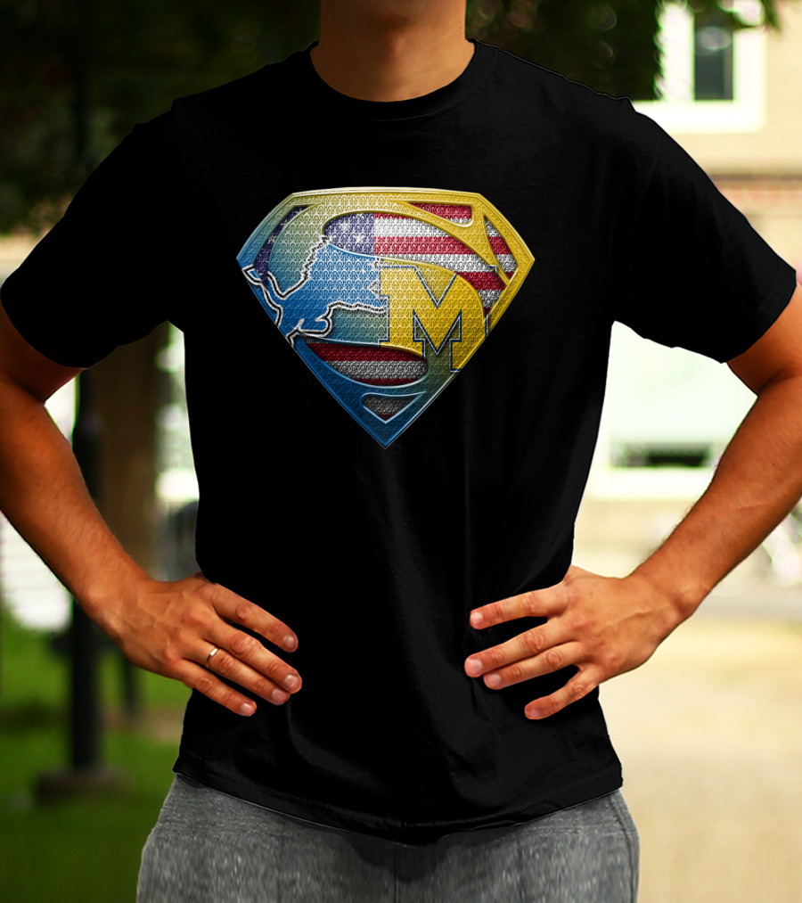 Superman Buffalo Michigan American Flag Logo Sspus077 T-Shirt