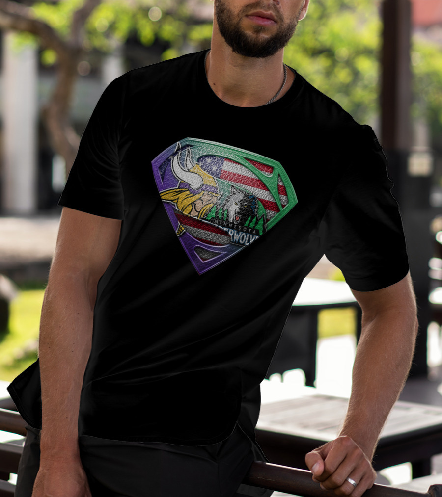 Minnesota Vikings Timberwolves Usa Superhero T-Shirt