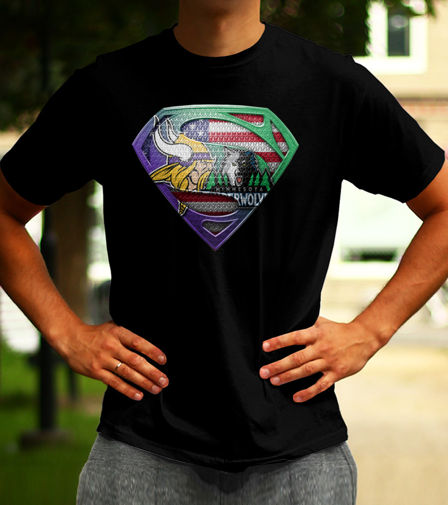 Minnesota Vikings Timberwolves Usa Superhero T-Shirt