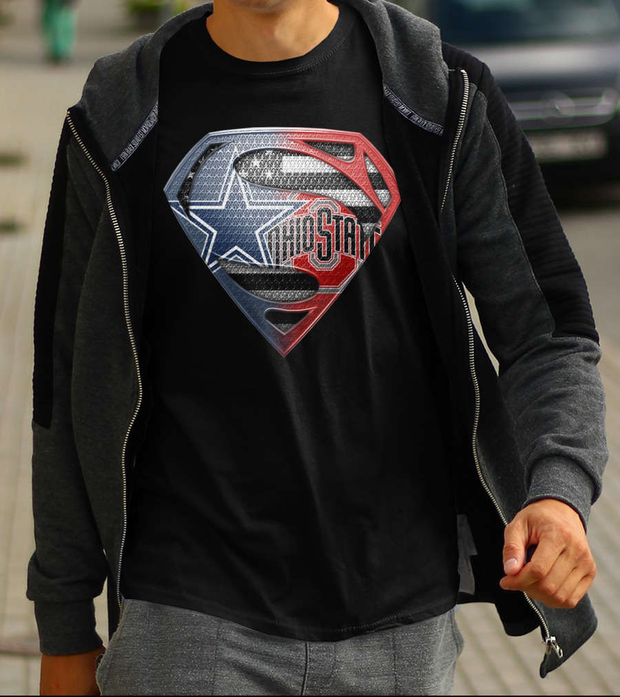 Cowboys Ohio State Superman Logo Fusion T-Shirt