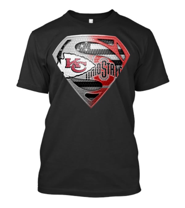 Kansas City Chiefs Ohio State Superman Logo Fusion T-Shirt