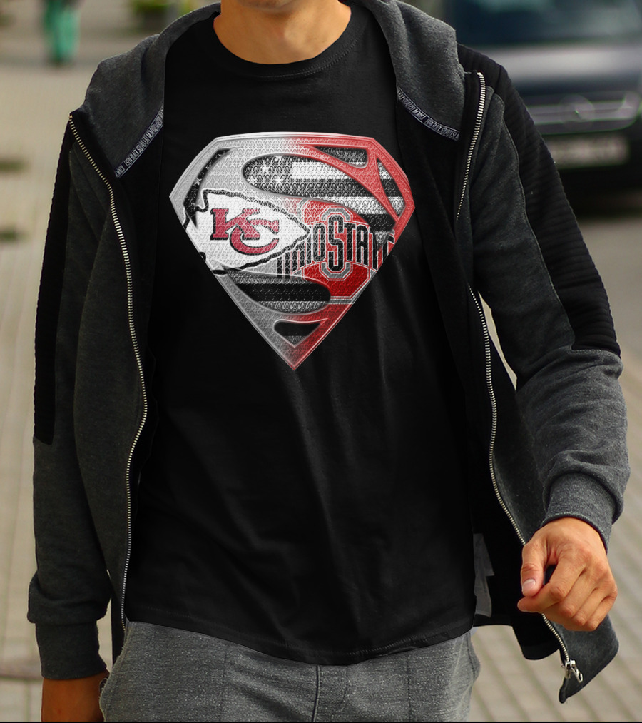 Kansas City Chiefs Ohio State Superman Logo Fusion T-Shirt